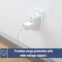 Adaptateur de voyage universel multi-prises électriques, adaptateur secteur international compact pour les prises américaines, européennes, britanniques, australiennes et indiennes