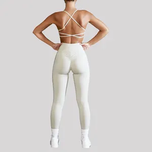 2022 yeni tasarım özel Logo egzersiz rahat kıyafet 2 parça Yoga spor seti aktif