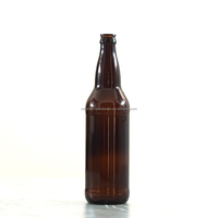 Bouteilles de bière en verre ambré foncé de grand volume 620 ml/650 ml/1000 ml pour l'emballage de la bière, bouteilles de boissons avec couvercles