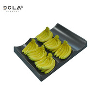 DOLADISPLAY Présentoir à Fruits et Légumes Multi-Niveaux en Plastique Noir pour Supermarché, Design Gain de Place, Présentoir à Bananes
