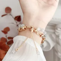 Perlen armband für i Uhr 8 SE Mode Roségold Kette schneller Ersatz 38mm 40mm 41mm Metall armband