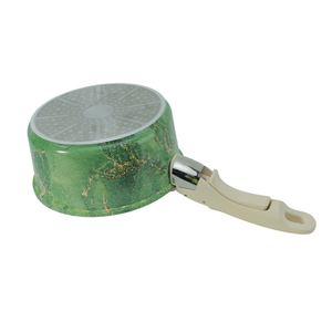 Juego de Utensilios de Cocina de Acero al Carbono con Logotipo Personalizado, 5 Piezas, Antiadherente, Verde Malaquita, Ahorro de Espacio, <span class=keywords><strong>Mango</strong></span> Desmontable, Apto <span class=keywords><strong>para</strong></span> Inducción - Product Image 4