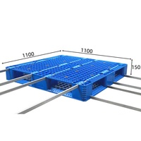Palette en HDPE bleue empilable à grille supérieure personnalisable, accès à quatre voies pour le stockage en entrepôt et le transport de marchandises