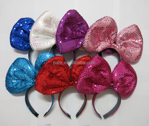 Adult Halloween <strong>Hen</strong> <strong>Party</strong> Accessories Decoration Hair Hoop Big Large Sequin Bow <strong>Headband</strong> for Women - Product Image 5