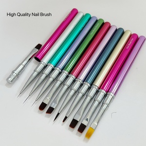 High-quality Nail <b>Brush</b> Set 10 Pcs One Stroke One Color Nail Art <b>Brush</b> High-quality Nylon Hair Support Customization - Product Image 2