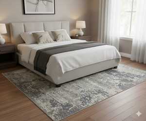 Tapis indien abstrait en soie de laine nouée à la main pour chambre à coucher salon tapis moderne de luxe 8x10 pieds - Product Image 1