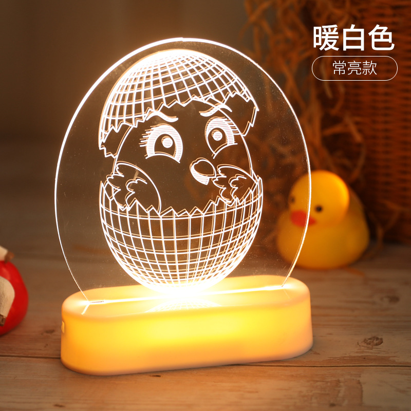 Paskalya USB ev dekorasyon paskalya tavşanı yumurtası süslemeleri 3D akrilik Led gece lambası