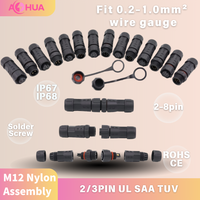 Connecteur d'alimentation étanche certifié AOHUA M23 à 2-8 broches, assemblage soudé