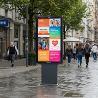 Открытый водонепроницаемый 55-65 дюймов 4K LCD Digital Signage на солнечной батарее интерактивный умный городской автобусный стенд система IP65 анимация