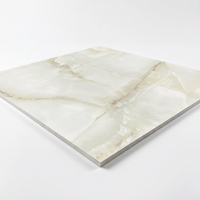 Carrelage en porcelaine poli effet onyx beige, carrelage en marbre brillant imperméable 600x60 pour projets haut de gamme