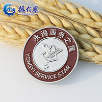 Badge en alliage de zinc plaqué or de haute qualité, fabrication chinoise, personnalisation professionnelle, finition émail dur sur mesure