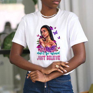ออกแบบฟิล์ม DTF สำหรับเสื้อผ้า ลายพิมพ์รีดร้อน สำหรับผู้หญิงผิวสี  แบบขายส่ง รับทำตามสั่ง ไม่ต้องกังวล เพียงเชื่อ - Product Image 4