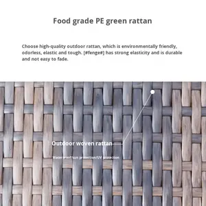 كرسي استلقاء شعبي بإطار من الألومنيوم مصنوع من الراتان الصناعي للحدائق والشرفات وحمامات السباحة - Product Image 2