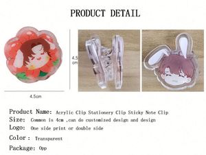 Clip de acrílico transparente personalizado al por mayor sin costo de molde para marcar libros, regalos novedosos y bonitos - Product Image 5