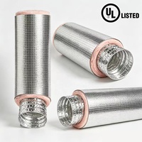 Conduite d'air flexible en aluminium de qualité supérieure pour CVC, 8 pouces, R-6.0, pour isolation de conduits de CVC et d'évacuation intensifs, 25 pieds, UL 181