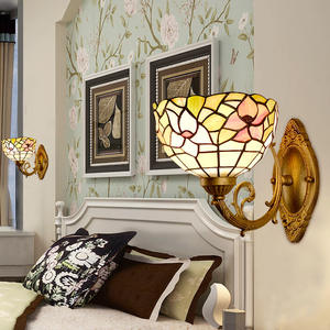 European <b>Retro</b> Tiffany Style Small Floral <b>Wall</b> Lamps Factory Direct for Living Rooms Dining Rooms Bedrooms Hallways Balconies - Product Image 4