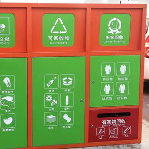 Estación de Clasificación de Residuos para Exteriores, Placa de Acero de 60L, Cuadrada, Personalizada para Parques y Zonas Turísticas - Product Image 5