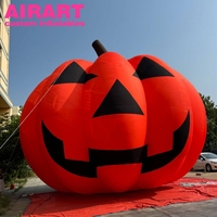 Ballon Citrouille d'Halloween Personnalisable, Décoration Géante Gonflable Citrouille Crâne pour Festival d'Horreur/Fête des Fantômes/Maison Hantée