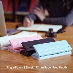 Xách tay hình chữ nhật tùy chỉnh 6 lỗ đục lỗ cho A5 A6 A7 giấy, đen hồng trắng xanh có thể điều chỉnh cá nhân ràng buộc giấy đục lỗ - Product Image 3