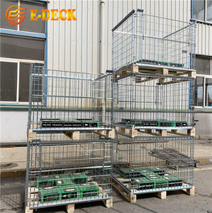 Fabrika doğrudan satış ağır kaliteli kaynaklı katlanabilir malzeme istikrarlı depo çelik kafes palet - Product Image 4