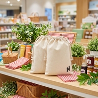 Sac à cordon en toile de coton pur personnalisé ZEHUI, pochette de rangement anti-poussière pour chaussures avec impression de lettres, vente en gros