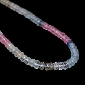 Perles de rondelle à facettes naturelles Multi aigue-marine 4mm-5mm | Brin de 13 pouces | Perles en vrac de pierres précieuses semi-précieuses aigue-marine - Product Image 6