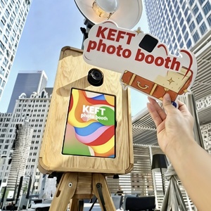 Cabina Fotografica Portatile Retrò <span class=keywords><strong>con</strong></span> Specchio a Doppia Faccia per Surface Pro, DSLR, iPad, in Legno, <span class=keywords><strong>con</strong></span> Valigia da Trasporto - Product Image 2