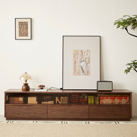 Moderno Mueble para TV de Madera de Nogal Negro Norteamericano, Duradero y Ecológico, para Sala de Estar y Dormitorio, Directo de Fábrica