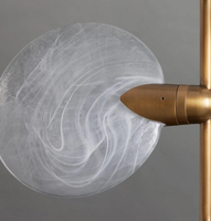 Lampe de sol en travertin, verre artisanal, luminaires de sol à intensité variable pour la maison, la chambre à coucher, le salon, pour hôtel, éclairage décoratif personnalisé
