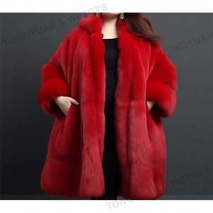 Vêtements personnalisés nouveau manteau en fausse fourrure femme fausse fourrure moyenne longue Explosion multicolore confortable grande taille manteau pour femmes - Product Image 6