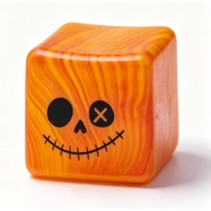 Cubo antiestrés blandito con patrón de flujo de cubitos de hielo, juguete sensorial de cara fea, cubo sensorial con expresión de Halloween - Product Image 3