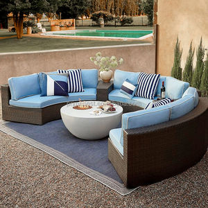 ชุดโซฟาหวายหวายกลางแจ้งแบบคลาสสิกทันสมัยเฟอร์นิเจอร์ลานสวนกันน้ำสำหรับโรงแรมและวิลล่า - Product Image 5