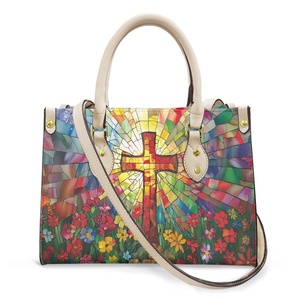 Moda de alta calidad Iglesia Helianthus Annuus PU bolso de cuero estampado <span class=keywords><strong>en</strong></span> demanda Jesús monedero de gran tamaño bolso de <span class=keywords><strong>hombro</strong></span> <span class=keywords><strong>para</strong></span> <span class=keywords><strong>mujer</strong></span> - Product Image 3