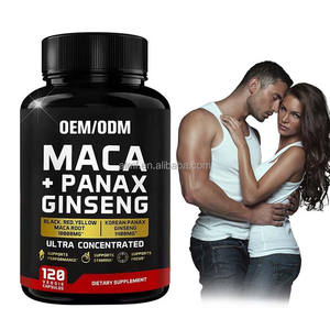 Konsantre Siyah Kırmızı Sarı Maca 10000mg Kore Panax <span class=keywords><strong>Ginseng</strong></span>'i 1400mg Yetişkinler İçin Besin Takviyesi Enerji Dayanıklılığı Odaklanmayı Destekler - Product Image 1