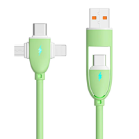Kabel USB tipe-c TPE 5A 4-in-1, pengisian cepat untuk ponsel & Bank daya baru modis untuk Android