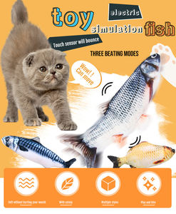 أفضل لعبة الحيوانات الأليفة ركل الأسماك واقعية أفخم التفاعلية لعبة مضحكة للحيوانات الاليفة الكهربائية تتحرك الأسماك - Product Image 2