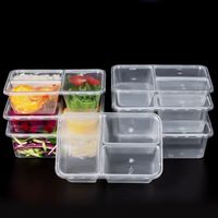 Wegwerp multi-compartiment rechthoekige takeaway fastfood fruitverpakking commerciële lunchbox