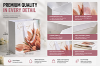 Sac cadeau en papier fleuri de luxe personnalisé avec poignée en ruban pour l'emballage de bouquets de fleuristes