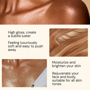 Aceite Corporal <span class=keywords><strong>Iluminador</strong></span> Brillante, Maquillaje Corporal, Oro Rosa Bronce, Brillo para la Piel, <span class=keywords><strong>Iluminador</strong></span> Vegano para Cuerpo y Rostro - Product Image 6