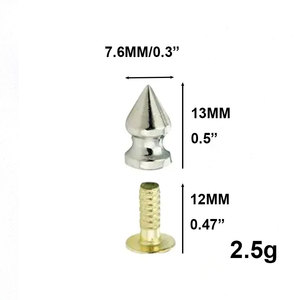 Precio de fábrica <span class=keywords><strong>Metal</strong></span> Spike Rivetback Tornillo Cono <span class=keywords><strong>Punk</strong></span> Rivet Spiked Fastener <span class=keywords><strong>Spikes</strong></span> para Collar de perro - Product Image 6