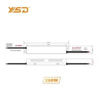 YSD YSD-200WHDS-24 200W Mini LED Driver Alimentation En Aluminium Étanche IP67 CE ROHS Certifié AC-DC 100-277V Entrée Extérieure