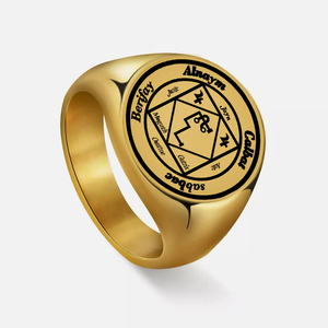 R138 Edelstahlring Alnaym Calbat <span class=keywords><strong>Sabbac</strong></span> Berifay zur Zufriedenstellung des Geistes des Jupiter, Lasergravur Amulett Talisman Schmuck - Product Image 4