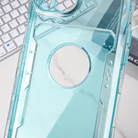 Nouvelle collection 2025 – Coque de téléphone transparente Hujia 3-en-1 en TPU+PC avec TPU coloré teinté – Vente en gros usine – Étui de protection FUNDAS