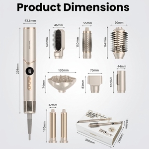 Secador de pelo plegable 8 en 1, cepillo multiestilizador, rizador automático con función de autolimpieza - Product Image 2