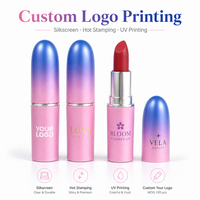 Rouge à Lèvres de Luxe à Marque Blanche, Dégradé Bleu Rose Ombré, Tube Balle, Fini Mat Velours, Longue Tenue, Végan, Fournisseur OEM