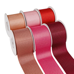 Ruban côtelé rose vif, durable, lavable, en polyester, pour travaux manuels, bouquets de fleurs, fêtes d'anniversaire - Product Image 3