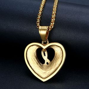 Hip Hop simbolo musicale cuore impermeabile appannamento senza acciaio inossidabile moda gioielli ciondolo collane placcato oro uomo uomo - Product Image 4