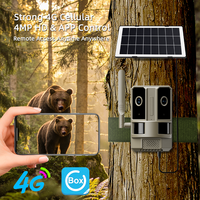 Caméra de chasse 4MP dissimulée, caméra de surveillance 4G à double objectif, vision nocturne, audio bidirectionnel UBOX, caméra de sécurité solaire OEM UBOX 4G