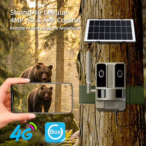 Cámara <span class=keywords><strong>de</strong></span> Caza Oculta <span class=keywords><strong>de</strong></span> 4MP, Cámara <span class=keywords><strong>de</strong></span> <span class=keywords><strong>Vigilancia</strong></span> 4G <span class=keywords><strong>de</strong></span> Doble Lente con Visión Nocturna, Audio Bidireccional UBOX, Cámara <span class=keywords><strong>de</strong></span> Seguridad Solar 4G OEM UBOX - Product Image 1