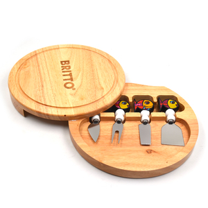 Ensemble <span class=keywords><strong>de</strong></span> couteaux à fromage Boîte en chêne Planche à fromage en bakélite Ensemble <span class=keywords><strong>de</strong></span> couteaux à fromage peut tourner la <span class=keywords><strong>plaque</strong></span> <span class=keywords><strong>de</strong></span> découpe <span class=keywords><strong>de</strong></span> pizza à pain rond - Product Image 5